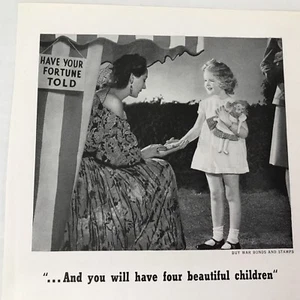 1943 National Dairy Products Print Ad Advertising Art Fortune Teller Little Girl - Picture 1 of 3