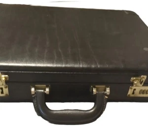 American Tourister Briefcase Top Grain Leather Suede Lined O Side Not Opening.  - Picture 1 of 8