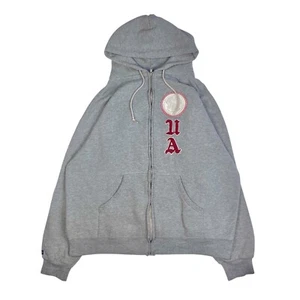 Vintage 90s University Of Alabama Zip-up Hoodie Varsity Grey Crimson Tide Sz XL - Picture 1 of 10