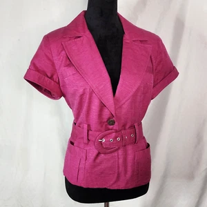 T. RENZ SIGNATURE Size L Dupioni Silk Belted Line Jacket Blouse by THERESA RENZ - Picture 1 of 15