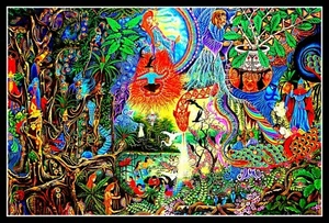5" Psychedelischer Ayahuasca Vision Vinyl Aufkleber. Pilz, LSD, DMT Aufkleber für Bong - Bild 1 von 2