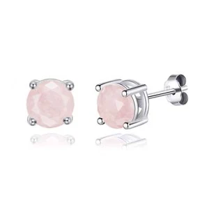 Sterling Silver Rose Quartz Gemstone Earrings - Picture 1 of 6
