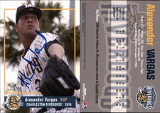 Alexander Vargas Signed 2018 Grandstand Charleston RiverDogs #NNO Card Auto AU