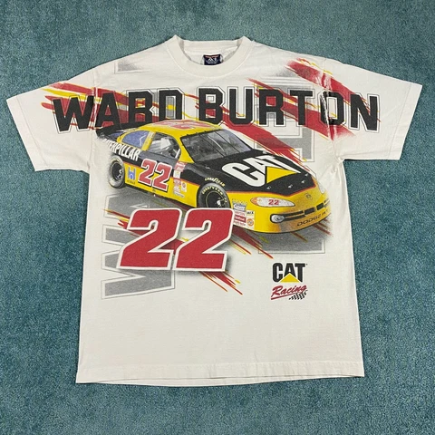 VINTAGE Ward Burton 22 Nascar Shirt Large All Over AOP Racing Race Car 90s VTG Cover