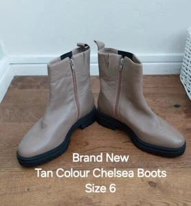 Tan Leather Chelsea Ankle boots size 6E, NEW NO BOX - Picture 1 of 5