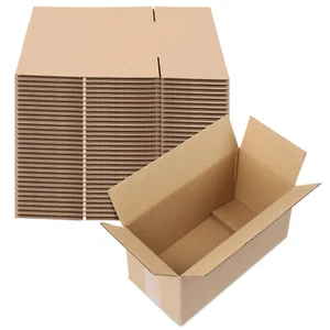 50pcs 12" x 6" x 6" Cardboard Boxes Mailing Packing Shipping Corrugated Cartons - Picture 1 of 10