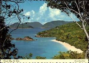 St. John VIRGIN ISLANDS playa playa postal postal color y sin usar - Imagen 1 de 2