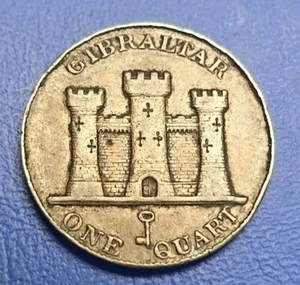 Moneda de medio centavo Victoria de 1 cuarto de galón Gibraltar 1842 1842/0 | Alta calidad - Imagen 1 de 2
