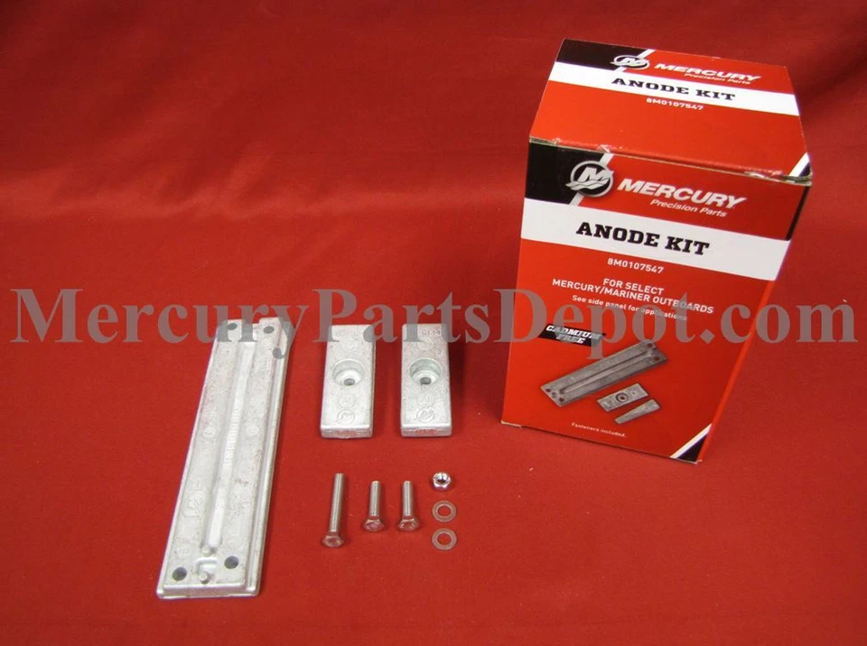 Mercury Marine Older 75hp to 115hp Outboards Aluminum Anode Kit OEM PN 8m0107547