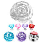 Crystal Rose Flower Cabinet Knobs Drawer Handles (5 Pcs)-