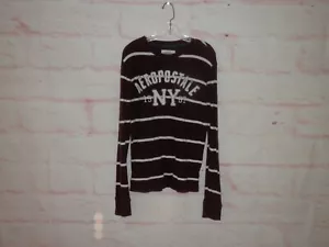 Aeropostale Men Size Medium Maroon Spell Out Logo Thermal Long Sleeve Shirt 4677 - Picture 1 of 7