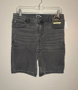 NEW BOYS ART CLASS BLACK WASH GRAY DENIM STRETCH JEAN SHORTS SIZE XL 14 - Picture 1 of 2