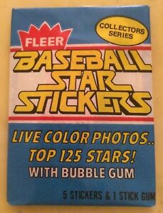 1981 Fleer Baseball Star Stickers Card Pack Amos Otis Royals OF Showing On Back