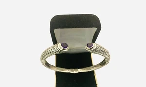 "Brazalete brazalete artesanal de plata de ley amatista 7""-7,5""" - Imagen 1 de 4