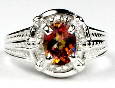 Twilight Fire Topaz, Solid 925 Sterling Silver Ring, SR284-Handmade - Image 1 of 4