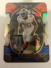 2022 Panini Select Saquon Barkley Concourse Red & Blue Prizm Die-Cut #82 Giants