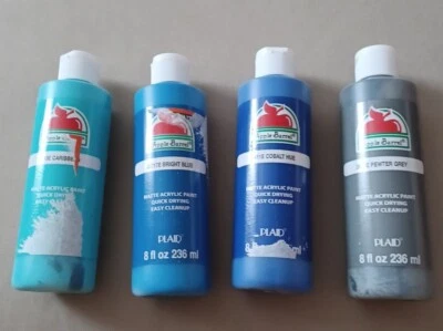 Apple Barrel Acrylic Paint-Choice Of Color-Brigt Blue-cobalt-Gray- Caribean Blue - Image 1 of 4
