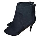 Next Sz 5 Peep Toe Black Heeled Ankle boots Womens 