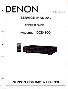 Original Denon DCD-800 Service Manual mit Service Update - Bild 1 von 1