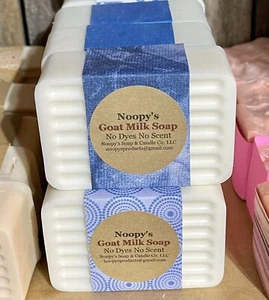 4 Bars Goat Milk Soap w/ Emollients PREMIUM Softens Skin Non Scented Noopy's - Picture 1 of 11