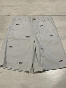 Vineyard Vines Shorts White American Flag Whale Logo Youth Size 12 - Picture 1 of 12