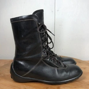 Tods Boots 35.5 Womens 5.5 Black Leather Lace Up Shoes Mid Calf Casual Classic - Picture 1 of 18