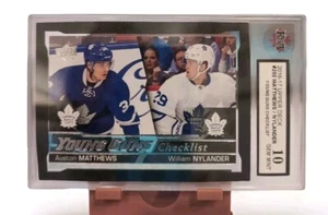 KSA 10 GEM MINT 2016-17 UPPER DECK #250 YOUNG GUNS CHECKLIST MATTHEWS/NYLANDER - Picture 1 of 3