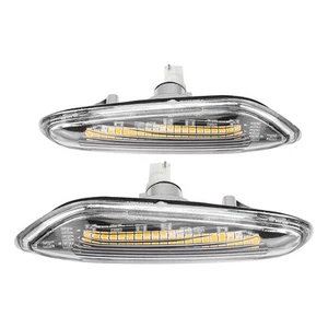´White Pair Of LED Dynamic Flowing Light Side Turn Signal Indicator For E90 E91 - Picture 1 of 9