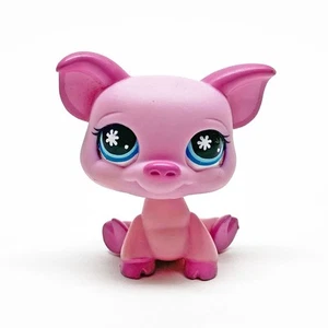 Littlest Pet Shop LPS rosa Schwein blaue Sternenaugen #876 Kunststofffigur 2006 - Bild 1 von 2