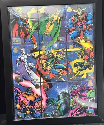 Marvel Cards Universe Blood and Thunder Set of 9  Framed Great Collection / Art - Image 1 of 2