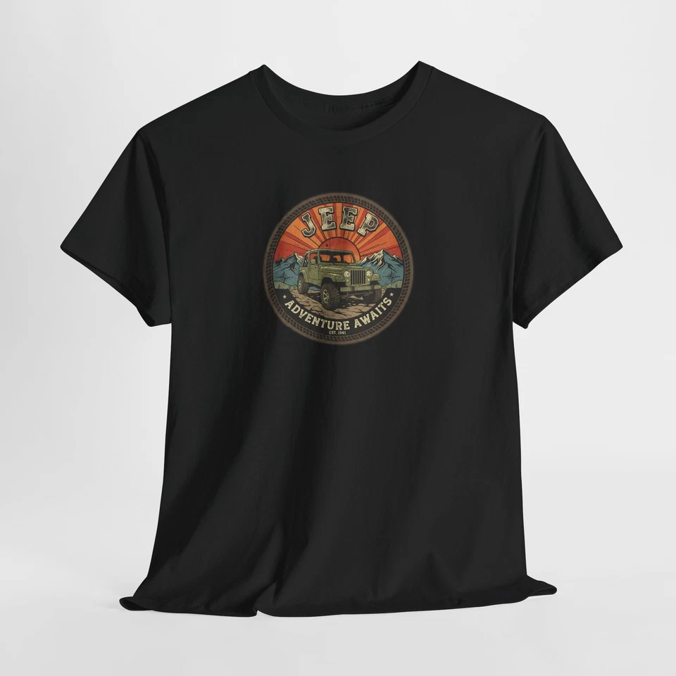 Camiseta Jeep Adventure Awaits | Gráfico todoterreno vintage Sunset Foto 1 de 1