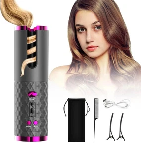 USB Cordless Automatic Rotating Hair Curler Hair Waver Curling Iron Styling Tool - Picture 1 of 14
