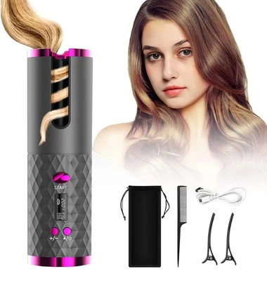USB Cordless Automatic Rotating Hair Curler Hair Waver Curling Iron Styling Tool - Image 1 of 4