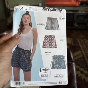 Simplicity 8651 Patterns Shorts A 6-8-10-12-14-16-18 - Picture 1 of 10