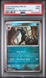 2025 Pokemon Pre En-Prismatic #059 Umbreon Master Ball Reverse Holo PSA 9 - Bild 1 von 2