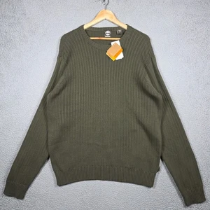 Timberland Sweater Mens Size XL Harvard Green Heavyweight Ribbed Fisherman NWT - Picture 1 of 11