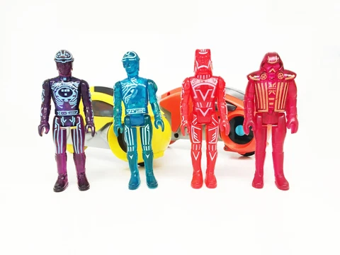 Vintage Tron Lightcycles Tron  Action Figures TOMY  Original Accessories Cover
