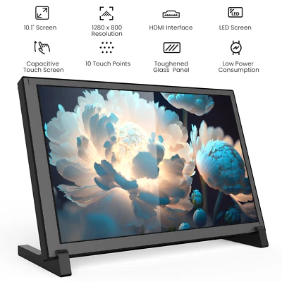 10inch HDMI Touchscreen Monitor Portable IPS Display Small PC Secondary Screen - Image 1 of 4