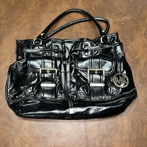 Michael Kors Umhängetasche Schultertasche schwarz Lackleder Doppeltasche - Bild 1 von 5