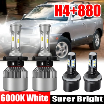 Faros antiniebla LED para Hyundai Santa Fe 2002-2006 combo 4x 9003 880 Foto 1 de 4