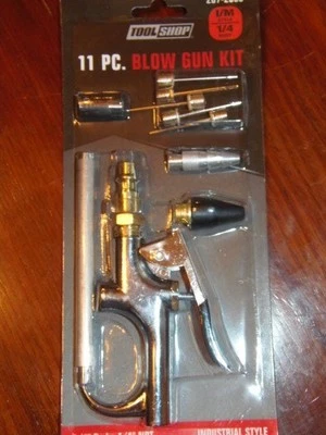 TOOL SHOP - 11 PC BLOW GUN KIT - INDUSTRIAL STYLE     (2-M-16) - Image 1 of 2
