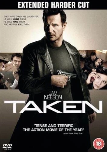 TAKEN EXTENDED HARDER CUT LIAM NEESON UK DVD DISC & COVER ONLY NO CASE NEW - Image 1 of 1