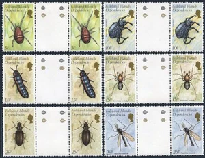 Falkland Depend 1L66-1L71 gutter, MNH. Michel 106-111. Insects, 1982. - Picture 1 of 1
