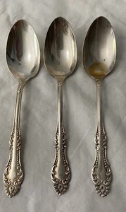 Lot of 3 Vintage 1881 WM Rogers A1 Carlton Sliverplate Teaspoons - Picture 1 of 5
