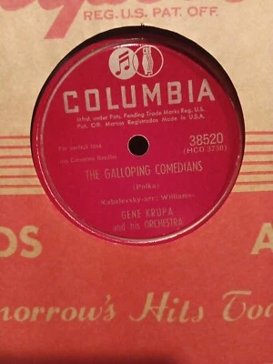 GENE KRUPA 78 RPM - Galloping Comedians / Swiss Lullaby. Great Condition - Image 1 of 4