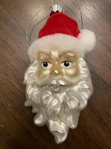 Vintage MCM Kitschy Natale Vetro Soffiato Decorazione Babbo Natale - Foto 1 di 2