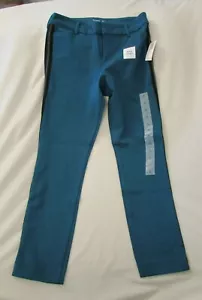 Ladies "Old Navy" Size 4, Blue, Mid Rise, Knit, Side Stripe, Pixie Ankle Pants - Picture 1 of 6