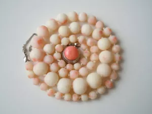 Coral Necklace Angel Skin Ball Chain Necklace Coral 20.2g/40.5cm/Ø 0.4-0.9cm - Picture 1 of 12