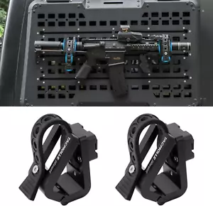 Gun Rack Set Metal Tactical Molle Panels Secure Gun Mount Rubber Straps 2 Pack - Picture 1 of 7