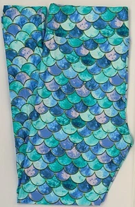 TC LuLaRoe Tall & Curvy Leggings Blue Tie Dye Mermaid Scales Very Rare ! NWT T83 - Picture 1 of 6